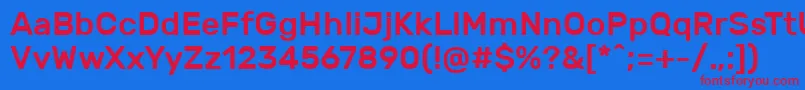 フォントRubikMedium – 赤い文字の青い背景