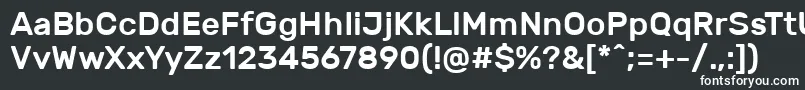 RubikMedium-fontti – valkoiset fontit mustalla taustalla