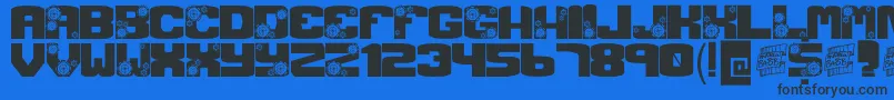 GearCrank Font – Black Fonts on Blue Background