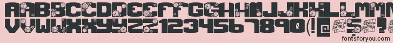 フォントGearCrank – ピンクの背景に黒い文字