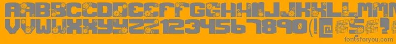 GearCrank-Schriftart – Graue Schriften auf orangefarbenem Hintergrund