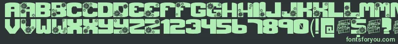 Fonte GearCrank – fontes verdes em um fundo preto