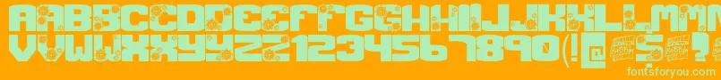 GearCrank-fontti – vihreät fontit oranssilla taustalla