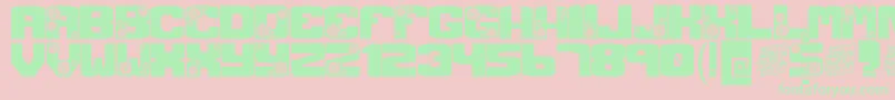 Fonte GearCrank – fontes verdes em um fundo rosa