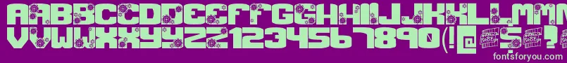 GearCrank Font – Green Fonts on Purple Background