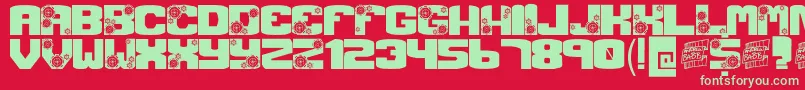 GearCrank Font – Green Fonts on Red Background