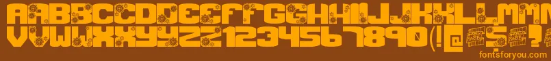 GearCrank Font – Orange Fonts on Brown Background