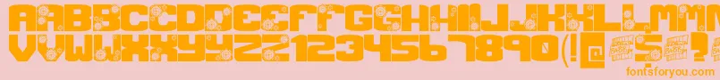 GearCrank-fontti – oranssit fontit vaaleanpunaisella taustalla