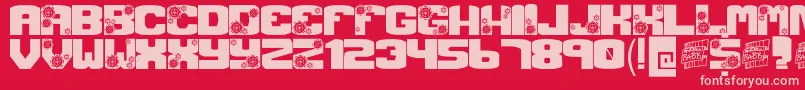 フォントGearCrank – 赤い背景にピンクのフォント