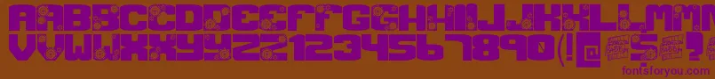 GearCrank Font – Purple Fonts on Brown Background