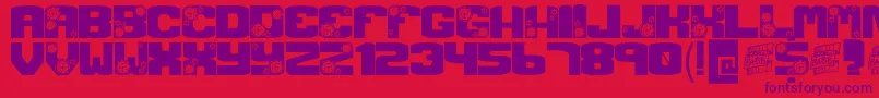 GearCrank Font – Purple Fonts on Red Background