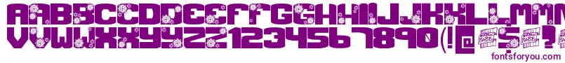 Czcionka GearCrank – fioletowe czcionki na białym tle