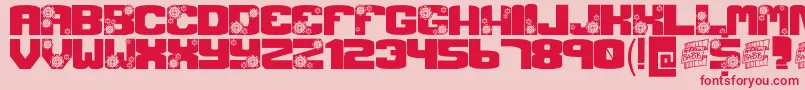 GearCrank Font – Red Fonts on Pink Background