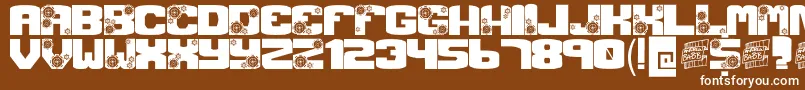 GearCrank Font – White Fonts on Brown Background
