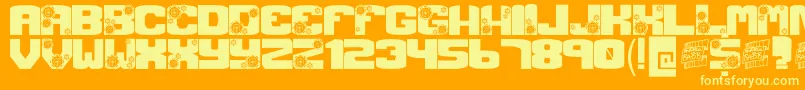 Fonte GearCrank – fontes amarelas em um fundo laranja