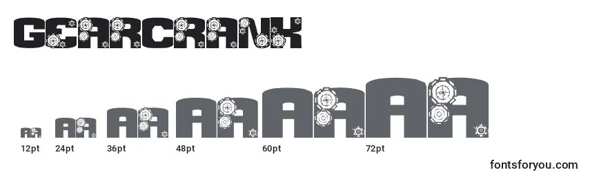 GearCrank Font Sizes