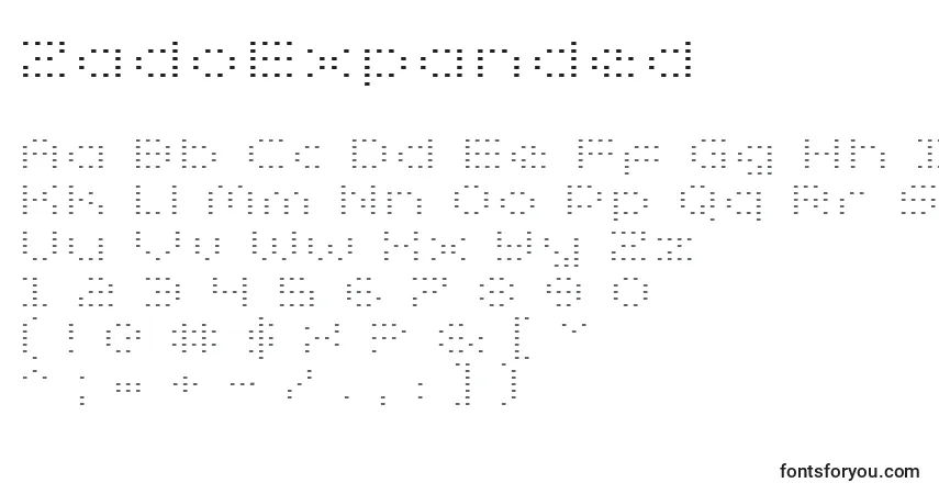 Schriftart ZadoExpanded – Alphabet, Zahlen, spezielle Symbole