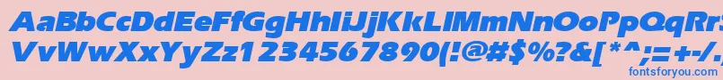 ErgoeblackItalic Font – Blue Fonts on Pink Background