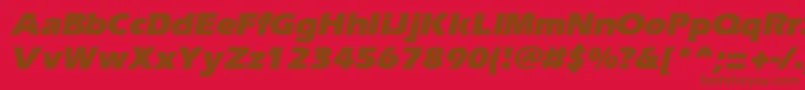 Fonte ErgoeblackItalic – fontes marrons em um fundo vermelho
