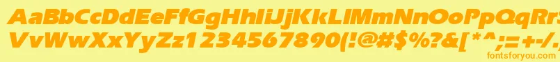 En savoir plus sur la police ErgoeblackItalic Police ErgoeblackItalic – polices orange sur fond jaune