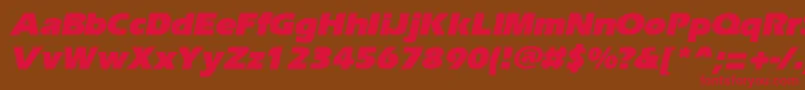 ErgoeblackItalic Font – Red Fonts on Brown Background