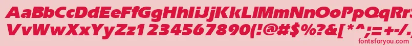 ErgoeblackItalic Font – Red Fonts on Pink Background