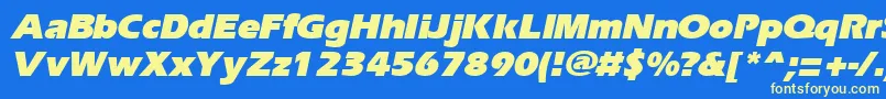 ErgoeblackItalic Font – Yellow Fonts on Blue Background