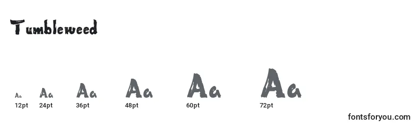 Tumbleweed Font Sizes