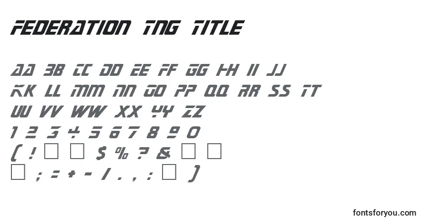 Federation Tng Titleフォント–アルファベット、数字、特殊文字