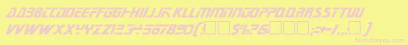 Federation Tng Title-fontti – vaaleanpunaiset fontit keltaisella taustalla