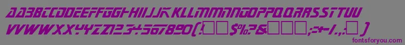 フォントFederation Tng Title – 紫色のフォント、灰色の背景