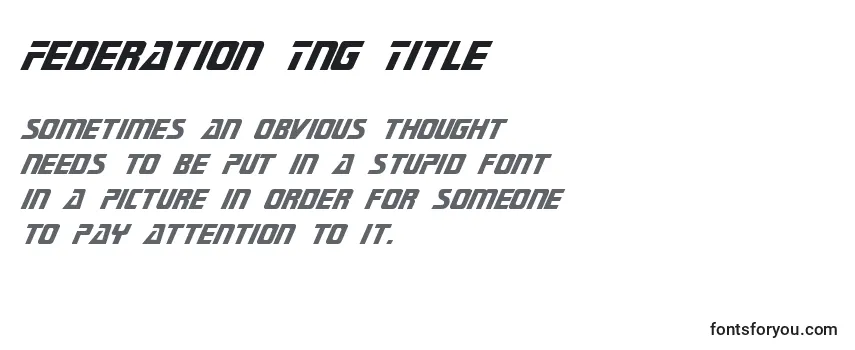 Review of the Federation Tng Title Font