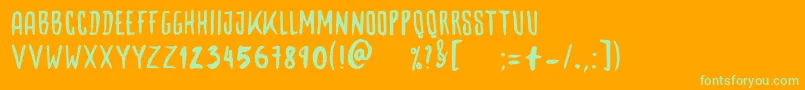 Woodbone Font – Green Fonts on Orange Background