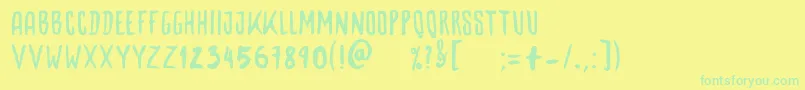 Woodbone Font – Green Fonts on Yellow Background