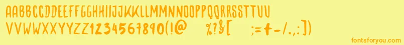 Woodbone Font – Orange Fonts on Yellow Background