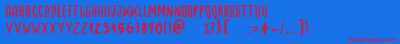 Woodbone Font – Red Fonts on Blue Background