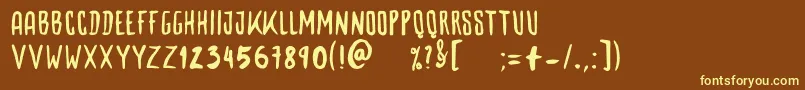 Woodbone Font – Yellow Fonts on Brown Background