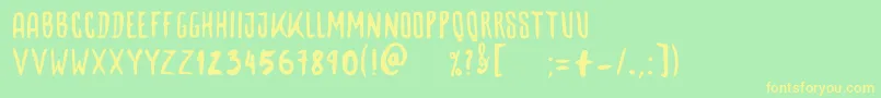 Woodbone Font – Yellow Fonts on Green Background