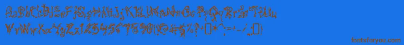 PulsestateRegular Font – Brown Fonts on Blue Background