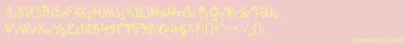 PulsestateRegular Font – Yellow Fonts on Pink Background