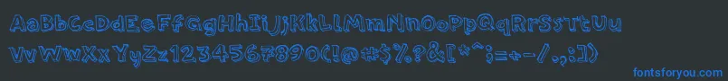 PfamateurRegular-Schriftart – Blaue Schriften auf schwarzem Hintergrund