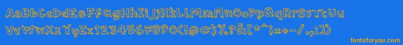 PfamateurRegular Font – Orange Fonts on Blue Background