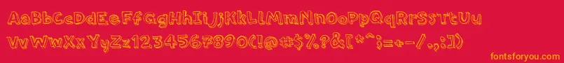 PfamateurRegular Font – Orange Fonts on Red Background