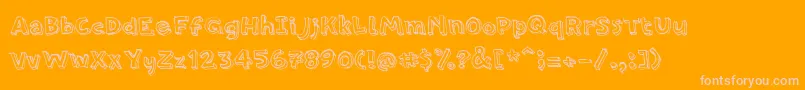 PfamateurRegular-Schriftart – Rosa Schriften auf orangefarbenem Hintergrund