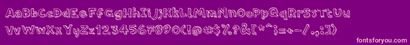 フォントPfamateurRegular – 紫の背景にピンクのフォント