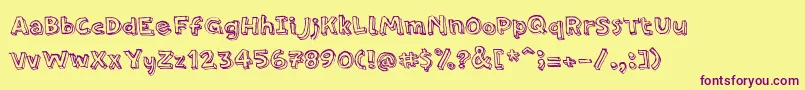 PfamateurRegular Font – Purple Fonts on Yellow Background