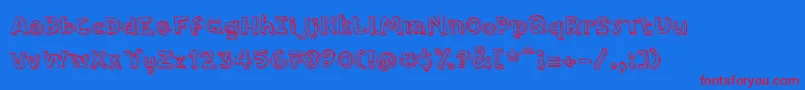 PfamateurRegular Font – Red Fonts on Blue Background
