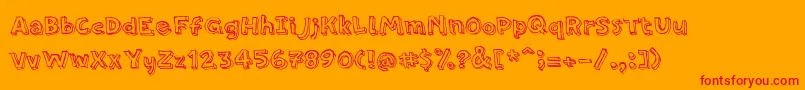 PfamateurRegular Font – Red Fonts on Orange Background