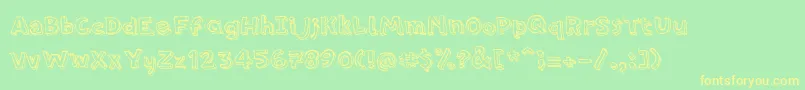 PfamateurRegular Font – Yellow Fonts on Green Background