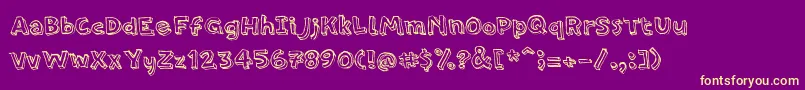 PfamateurRegular-Schriftart – Gelbe Schriften auf violettem Hintergrund